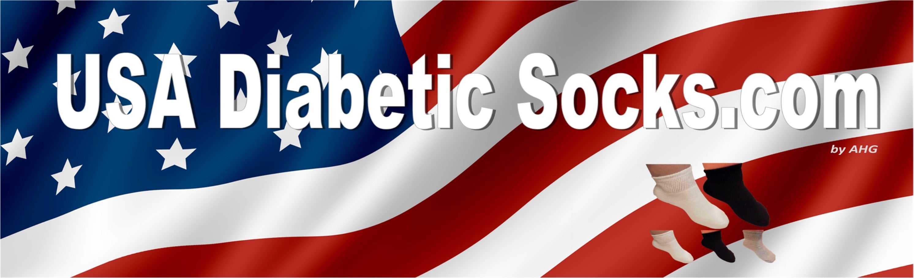 USADiabeticSocks.com by AHG offers diabetic socks made in america with wide fit, loose top ankle socks that make happy feet.