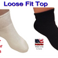 USA Diabetic Ankle Socks for Men and Women - Wide - Loose Top - With Free Shipping