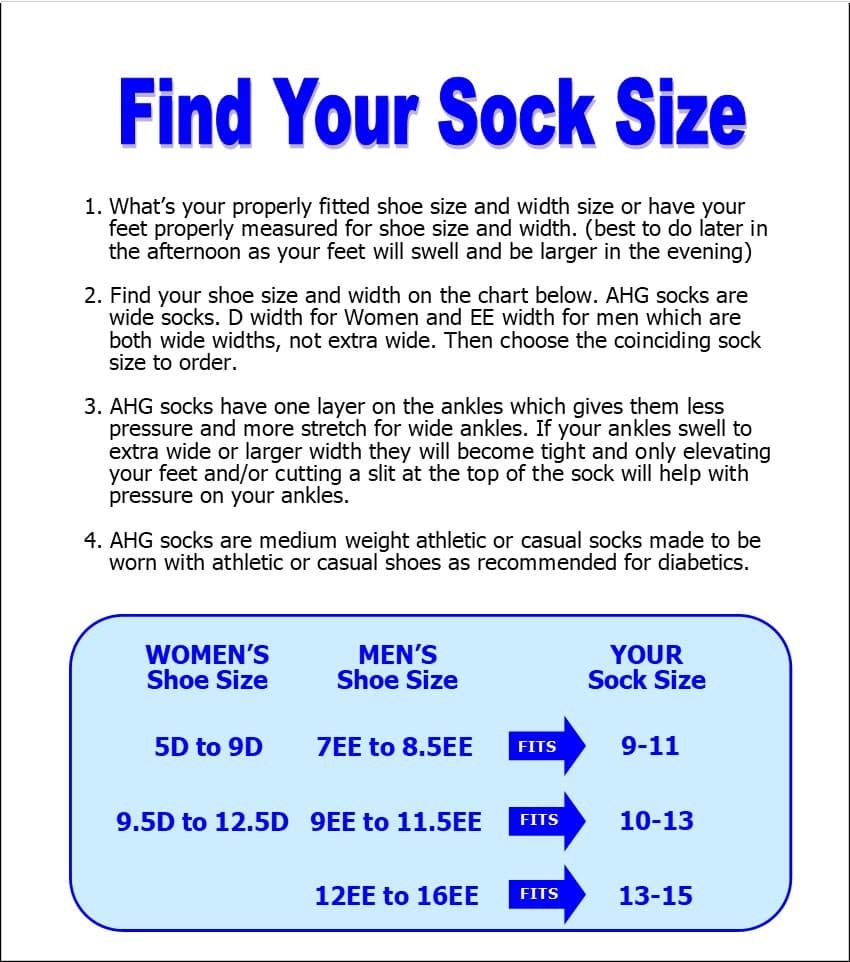 Diabetic socks for men - extra wide Ideal socks for swollen ankles, 100%  cotton